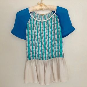 Rebecca Minkoff Corrine Peplum Silk Blouse 🌸